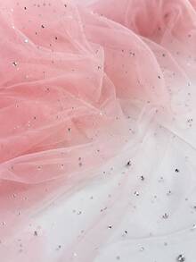 Sparkling Rhinestone Tulle Fabric, Transparent Mesh Material With Sequins, Soft, Lightweight And Flowing, Suitable For Wedding Veil, Evening Gown, Party Decor, Ballet Tutu, Home Decor And DIY Sewing Projects - 1 - View 4