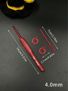 Juego de 4 ganchillos ProCraft - Metal, para todas las estaciones, mango suave rojo, 2 clips marcadores + 1 aguja para suéter - Herramientas de tejido DIY, adecuado para lana, bolsos, pantuflas, bufandas - Juego de ganchos de ganchillo rojos con mango suave - Ver 19