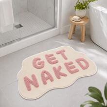 1 buah Karpet Kamar Mandi Motif Huruf Besar Warna Pink, Berat 1100g/M², Tekstur Kasmir Imitasi Sangat Lembut, Cocok Untuk Kamar Mandi, Ruang Rias, dan Dekorasi Rumah Modern, Juga Hadiah Pindah Rumah yang Luar Biasa - berwarna merah muda - View 3