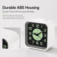 1pc Silent Sweep Non Ticking Analog Alarm Clock, Luminous Dial Desk Clock For Night Viewing, Snooze Function Night Light Bedside Clock, Compact Quartz Table Clock With Large Easy Read Numbers, 1 AA Battery Powered Battery Not Included - Multicolor - View 9