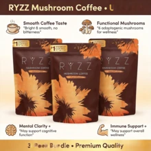 Mushroom Medium Roast Coffee USDA Organic With 6 Adaptogenic Mushrooms, USA Grown Instant Coffee For Better Energy, Focus Digestion Immunity With Lions Mane & Turkey Tail 30 Servings - 1 Pack - View 1