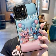 Disney Lilo & Stitch Phone Case, Stitch And Angel Couple Character Print Celebrating A Birthday, Light Blue Themed Background With Cake And Balloon Details, Shockproof TPU Protective Back Cover For IPhone 15 14 13 12 Pro Max, Disney Lilo & Stitch Phone Case For IPhone 17, 16, 15, 14, 13, 12, And 11 Pro, Galaxy S22, S23, S24, S25 Models. A Fun Gift For Family, Friends, Birthdays, Holidays, And Special Occasions. - trắng - Xem 5