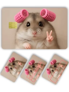 1pc Curly Hair Mouse Credit Card Sticker Protector, Cute Pet Party Birthday Gift, PVC Material Anti-Fingerprint Anti-Scratch Wear-Resistant Skin, Suitable For Men, Women, Couples, Small Chip Card, Bank Card Decorative Sticker, Credit Card, Transportation Card, Student Campus Card DIY - Type a - View 12