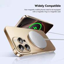 15W 磁吸無線充電器，相容於 17 Pro Max/17 Pro/17/Air/16/15，快速充電底座，MagSafe 充電器 - 白色 - 查看 4