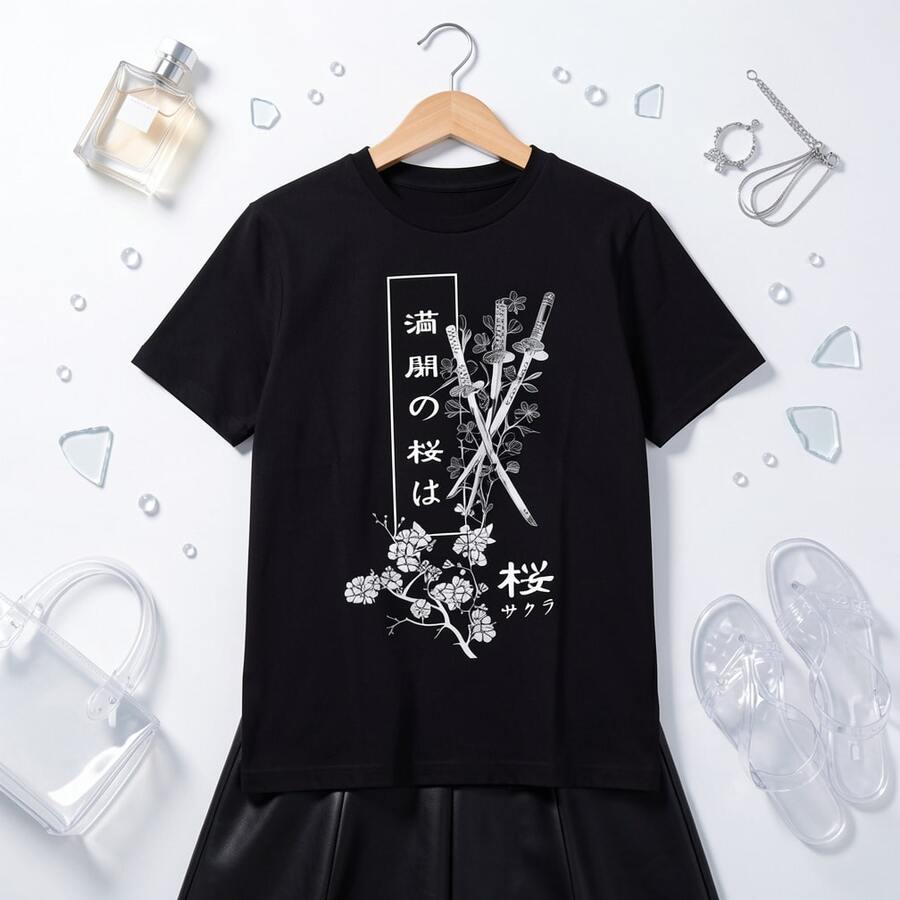 Camiseta de manga corta para hombre de verano, 100_ poliéster, estilo versátil, ajuste amplio, peso 180 gramos, 1 pieza (2) - Negro - Ver 1