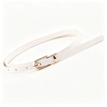 1 Peça Cinto Fino de Couro PU Colorido para Mulheres, Cinto Ajustável com Fivela Dourada Minimalista, Cinto Decorativo Casual Versátil, Adequado para Denim, Calças, Vestidos, Looks de Trabalho e Uso Diário - Cinto de dopamina - Visão 7