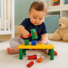 Educational Toy For Babies - Bench With Geometric Weights - Multicolor - Ver 6