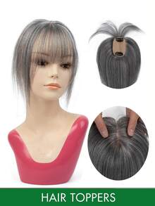 Women's Hair Topper - Long Straight Dark Brown Natural Hairstyle Hair Piece For Balding And Thinning Hair - Multicolor - View 13