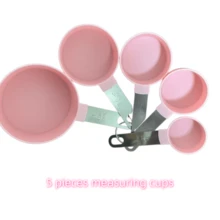 4/5/10pcs Measuring Cup And Spoon Set, Stackable Measuring Cups And Spoons, Nesting Measuring Cups With Stainless Steel Handles, Kitchen Cooking And Baking Tools - Pink - View 15
