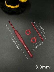 Juego de 4 ganchillos ProCraft - Metal, para todas las estaciones, mango suave rojo, 2 clips marcadores + 1 aguja para suéter - Herramientas de tejido DIY, adecuado para lana, bolsos, pantuflas, bufandas - Juego de ganchos de ganchillo rojos con mango suave - Ver 13