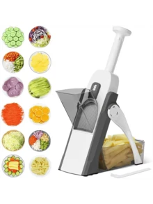 Multi-Function Vegetable Slicer, Potato Slicer, Carrot Grater, Onion Shredder, Cheese Grater, Kitchen Tool - White - View 4