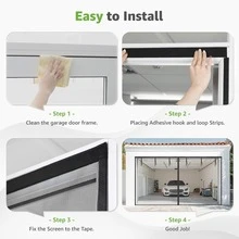 9*7ft Xtra Large Magnetic Garage Door Curtain, Thick Fabric Breathable Screen Curtain,  Design Insect Dust Privacy Protection, Easy Install Durable Outdoor Patio Entrance Door Cover - 9*7ft - View 10