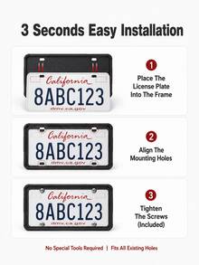 Moldura de Placa de Licença de Silicone, Suporte de Placa de Licença Flexível Resistente à Ferrugem, à Prova de Choques e Arranhões, 12,20" X 6,30" Acessório Externo de Carro Resistente às Intempéries, Adequado para Sedãs, SUVs, Caminhões - Moldura da placa - Visão 6