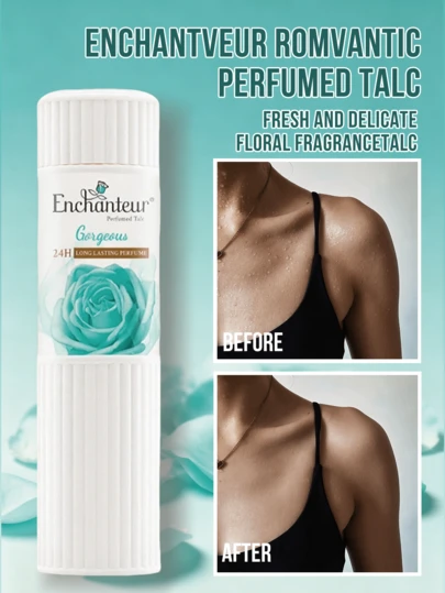  Enchanteur Geurige Lichaamspoeder, 24 uur lang droog en comfortabel, verlicht jeuk, langdurige geur, fijne poedertextuur, verbetert de huidconditie, bloemige geur, maakt de huid zacht, glad en stralend, geschikt voor lichaam en gezicht, romantische geur, geschikt voor alle huidtypen, geschikt voor dagelijks gebruik, kan voor het slapengaan, na het douchen en na het sporten worden gebruikt.