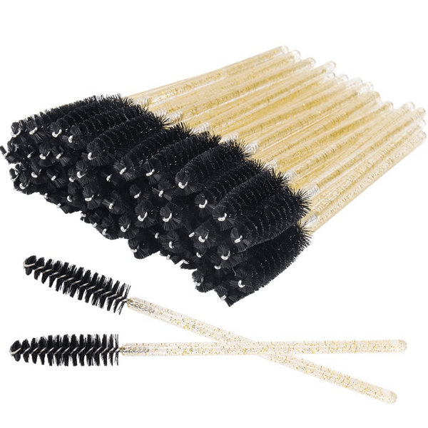 50 Pcs Disposable Eyelash Brushes, Spiral Eyebrow Brushes, Small Brushes, Crystal Eyelash Brushes And Other Beauty Tools