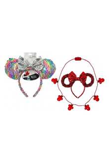 [Combo&Save] Bộ phụ kiện Disney Minnie Mouse gồm nơ cài tóc, băng đô tai đỏ và dây chuyền phát sáng – giữ tóc không trượt, đeo thoải mái cả ngày, kẹp cài chắc chắn, phụ kiện tóc, phụ kiện hóa trang, quà tặng hoàn hảo cho trẻ em, quà tặng fan Minnie Mouse, quà tiệc sinh nhật và du lịch - Nhiều màu - Xem 2