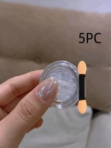 1g/Pieza Polvo de uñas con efecto espejo perlado con aplicador, adecuado para diseño de manicura casera DIY - Multicolor - Ver 8