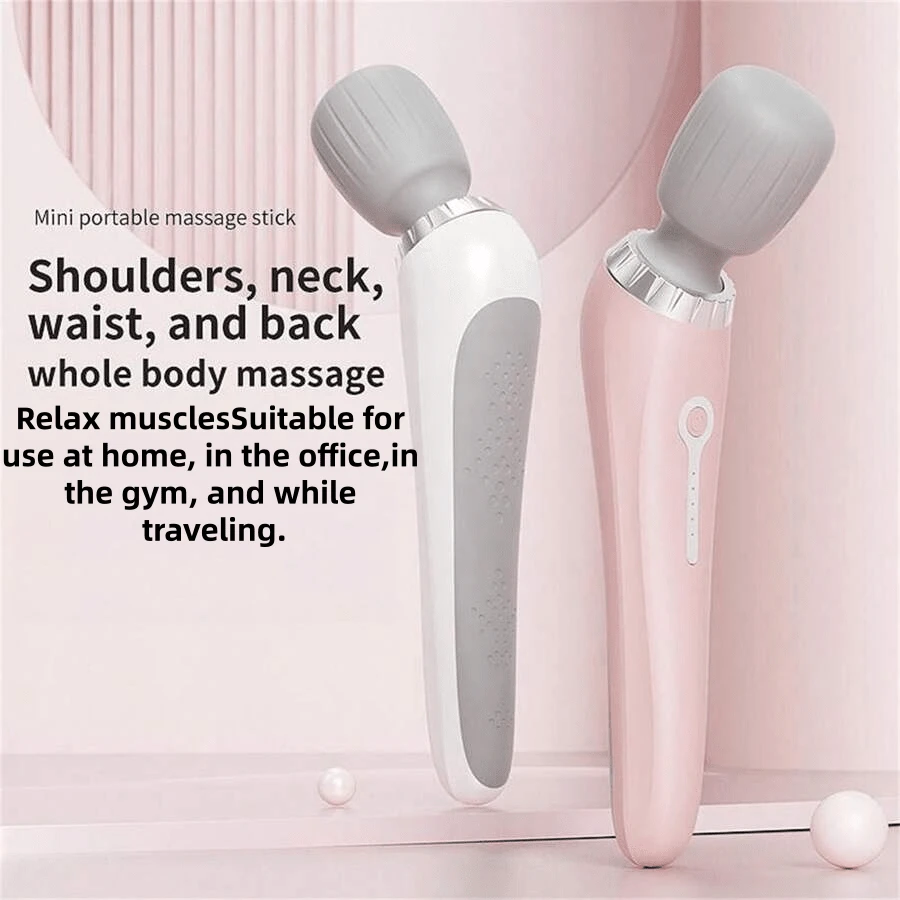 Handheld Vibration Massager, Portable Electric Massage Stick, 5 Levels Of Intensity, Suitable For Neck, Back, Shoulders, Waist, Legs And Feet, Relieves Neck, Back, Leg And Waist Pain,Suitable For Home Use And As Holiday Gifts