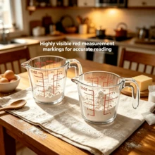 1 pieza Taza medidora de líquidos de plástico, taza multiusos para hornear y cocinar, herramienta esencial de cocina - Multicolor - Ver 14