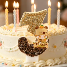 1pc Capybara Numeral Birthday Cake Candle, Creative Numeral Candle For Party Celebration - Multicolor - View 6