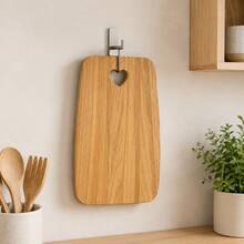 1pc Heart Hollow Wooden Cutting Board, Natural Wood Kitchen Chopping Board, Bread Cheese Fruit Serving Tray - View 6