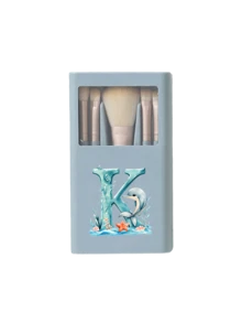 附鏡便攜式化妝刷組，海豚印花 A-Z 字母，盒裝化妝刷組，附鏡多功能化妝刷組，迷你多功能化妝筆，底妝刷，眼影刷，基礎化妝工具暈染刷，含化妝刷的化妝收納架，方便實用，女孩理想禮物，便攜旅行用品，旅行必需品 - 彩色 - 查看 19