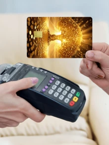 1個金錢樹信用卡貼紙保護貼，招財金色派對生日禮物，PVC材質防指紋防刮耐磨貼皮，適用於男士、女士、情侶、小晶片卡、百富銀行卡、信用卡、交通卡、學生校園卡DIY - A款 - 查看 3