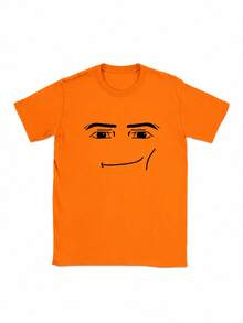 Anime Robot Robloxs Face T-Shirts, Funny Shirt ,Graphic Tees ,Crew Neck Short Sleeve T Shirts ,Women Clothing ,Harajuku T Shirts, Tee ,Summer Tops - 橘色 - 查看 17