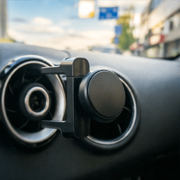 Magnetic Car Phone Holder, Vent Mounted, Strong Magnetic Absorption, Shock-Proof, Navigation Function, Rotatable & Adjustable, Easy Installation, No Damage To Car Interior, Fits All Vehicle Models