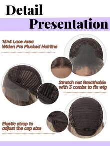 30 Inch Ombre Ash Blonde 13x4 Lace Front Wig For Women Long Straight Synthetic Hair Wig Pre Plucked Natural Hairline Heat Resistant Glueless Hair Wig Daily Party Cosplay Realistic Hairline Lightweight Breathable Easy Install Beginner Friendly - 挑染棕色 - 查看 10