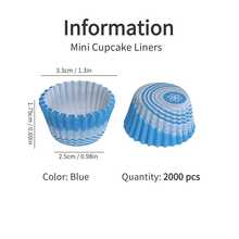Cốc giấy nướng bánh mini, Giấy lót bánh cupcake, Khuôn nướng bánh cupcake dùng một lần - Màu xanh lam - Xem 15