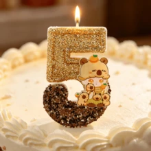 1pc Capybara Numeral Birthday Cake Candle, Creative Numeral Candle For Party Celebration - Multicolor - View 7