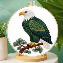3款森林復古3D花鳥圓形刺繡材料包,適合初學者、減壓手工DIY居家桌面牆面裝飾,含刺繡框與完整工具組 - 多色 - 查看 7