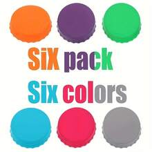 6pcs Soda Water Silicone Can Lids, Beverage Can Protective Covers, Soda Water Sealing Caps, Leak-Proof Lids, Suitable For Beer, Soda Water, Carbonated Drinks, Juice And More Beverages, Beverage Storage And Protection Device. - Multicolor - View 5
