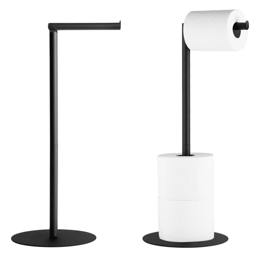 1pc Stainless Steel Movable Toilet Paper Holder, No Drilling Required, Suitable For Kitchen And Bathroom - Multicolor - View 1
