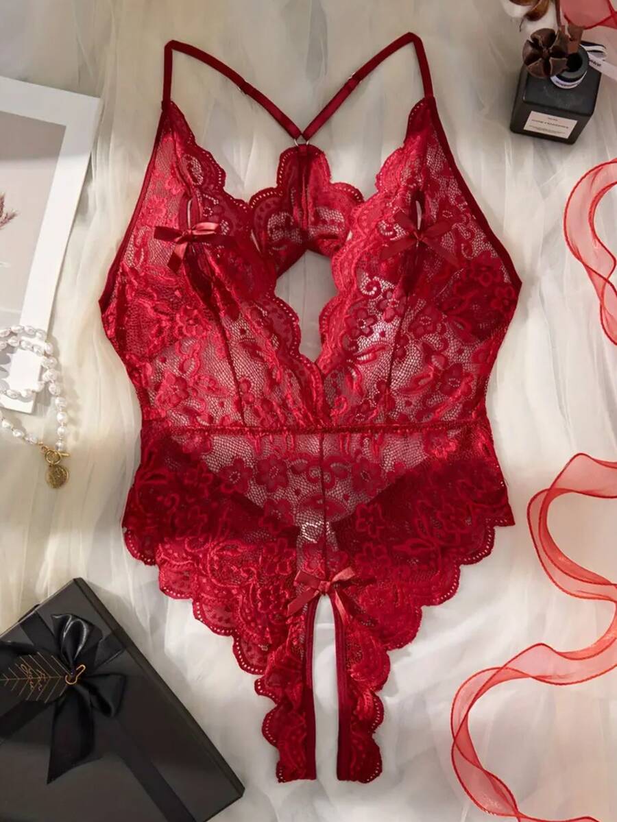 Women's Fantasy Body Gift Lace Without Padding - Rosado Sandía - Ver 1