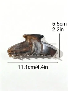1/2入 多功能塑膠材質黑白圓點大號橢圓髮夾，馬尾固定工具，清新舒適、高彈性，適合各種髮型、校園及度假場合髮飾 - 彩色 - 查看 5
