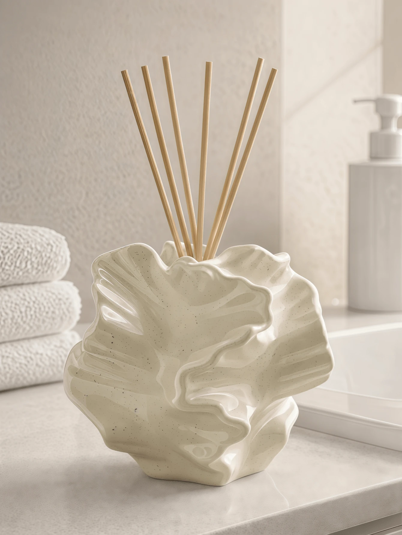 1pc Abstract Aromatherapy Diffuser Bottle With Fragrance Reed Diffuser Stone Base, Multiple Colors Available, Aesthetic Home Fragrance Decor, Suitable For Bathroom, Living Room, Perfect As A Gift - Multicolor - View 1