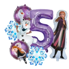 授權冰雪奇緣安娜風格女孩紫色主題生日派對氣球套裝裝飾氣球，包含紫色與白色，生日派對裝飾，生日祝福氣球組合，鋁箔氣球，18英吋圖案圓形心形與雪花鋁箔氣球，適用於生日成長儀式派對牆面裝飾背景 - 查看 16