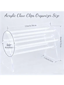 1pc Multi-Layer Transparent Acrylic Hair Accessory Organizer Rack, Can Hold Hair Clips, Scrunchies, Suitable For Women And Girls Desktop - Clear - View 15