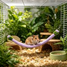 Multi-Functional Pet Cage Hammock & Climbing Ladder, Fun Swing Rope Bridge Toy For Small Animals Like Parrots & Hamsters, Interactive Playground Accessory - A - View 5