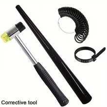 KLONKEE Jewelry Repair Tools - Plastic Ring Mandrel - Ring Sizer Measuring Circle 0-13 US Size, 25mm Rubber Mallet, Black US Ruler Finger Size Sizing Tool, Suitable For Ring Repair And Engagement Ring Adjustment - Multicolor - View 9