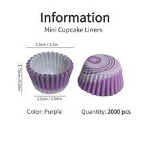 Giấy lót bánh cupcake mini, cốc nướng bánh cupcake, giấy gói bánh cupcake dùng một lần, khuôn nướng bánh - Màu tím - Xem 15
