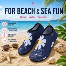 Nuevos zapatos de agua de margaritas azul marino para verano, zapatos transpirables de secado rápido, adecuados para el hogar, yoga, fitness, playa - Azul oscuro - Ver 2