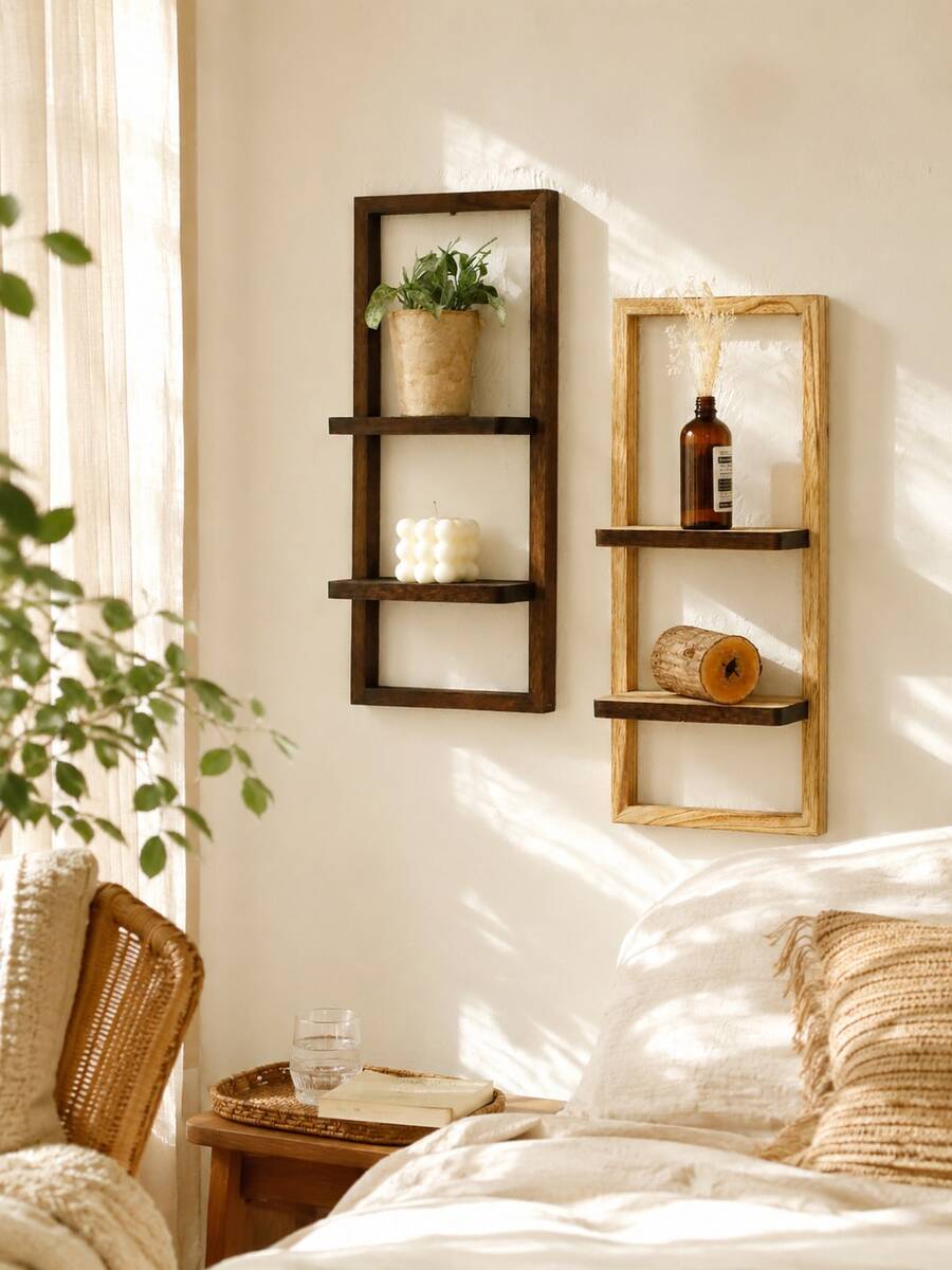 1 chiếc kệ gỗ treo tường kiểu cổ điển, kệ trưng bày nổi cho phòng khách, phòng ngủ, phòng tắm, nhà bếp, lối vào, văn phòng.