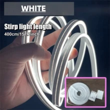 電池供電 LED 霓虹燈條（不含電池），提供暖白色和冷白色，柔軟且易於安裝，適用於梳妝台、櫥櫃、電視背景、室內 DIY 裝飾、聖誕節、情人節、婚禮和派對照明，LED 燈，臥室 LED 燈，臥室配件，LED 燈條，房間裝飾 - 彩色 - 查看 14