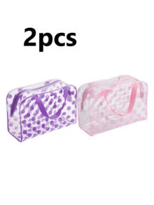 1pc Large Capacity Transparent Jelly Bag, PVC Beach Bag, Transparent Swimming Storage Bag, Outdoor Sports Style, Lightweight, Zipper Closure, Adjustable Shoulder Strap, Wipe Clean With Wet Wipes, Transparent Material - Multicolor - View 15