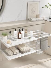 1/2PCS Ensemble d'organisateur de placard extensible, étagère à compartiments réglables, organisateur de garde-robe à grande capacité renforcé et robuste, installation sans perçage stable et antidérapante, étagère de rangement multifonctionnelle avec conception de barre de suspension convenant pour le rangement des vêtements, serviettes, pantalons, écharpes, sacs, organisateur de rangement pour chambre, placard, dortoir, solution de rangement extensible gain de place, fournitures pour la maison simples et élégantes - Multicolore - Voir 11