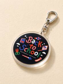 3 piezas Llavero de acrílico para volver a la escuela, encanto de bolso, accesorios para llavero, decoración de mochila, regalo especial. Perfecto para tu mochila, lonchera, llaves de uso diario - 3 piezas B - Ver 5
