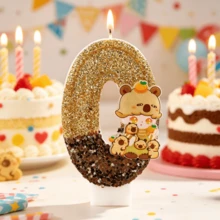 1pc Capybara Numeral Birthday Cake Candle, Creative Numeral Candle For Party Celebration - Multicolor - View 12